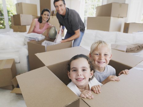 Packed boxes and labeling supplies for house removals in Cudham
