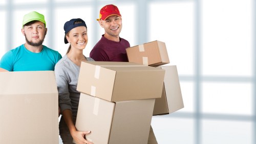 Packed boxes ready for small removals in Cudham
