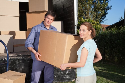 Loading a mobile self storage container with household items